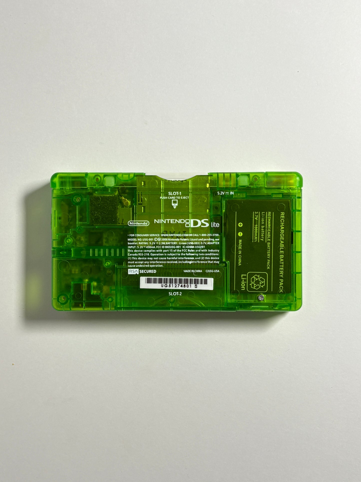 Nintendo DS Lite - Transparent Lime Green