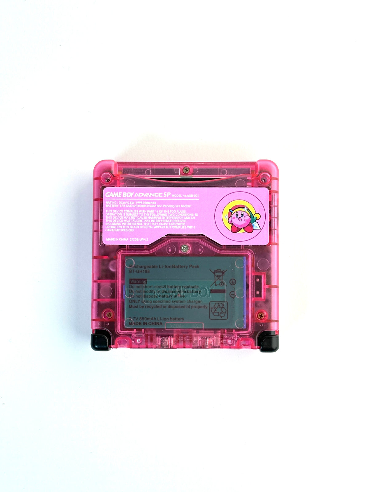 Game Boy Advance SP – Transparent Kirby Inspired Custom