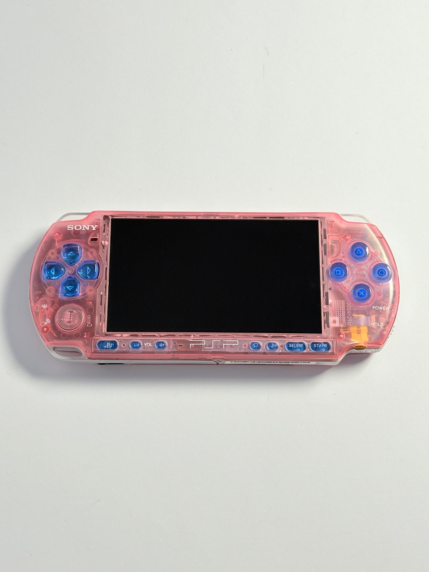 PSP 3000 - Transparent Pink w Blue buttons