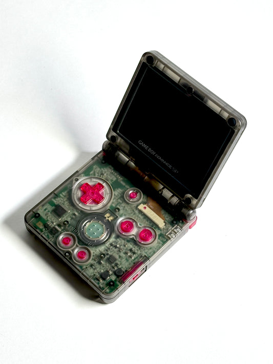 Game Boy Advance SP – Transparent Black x Red