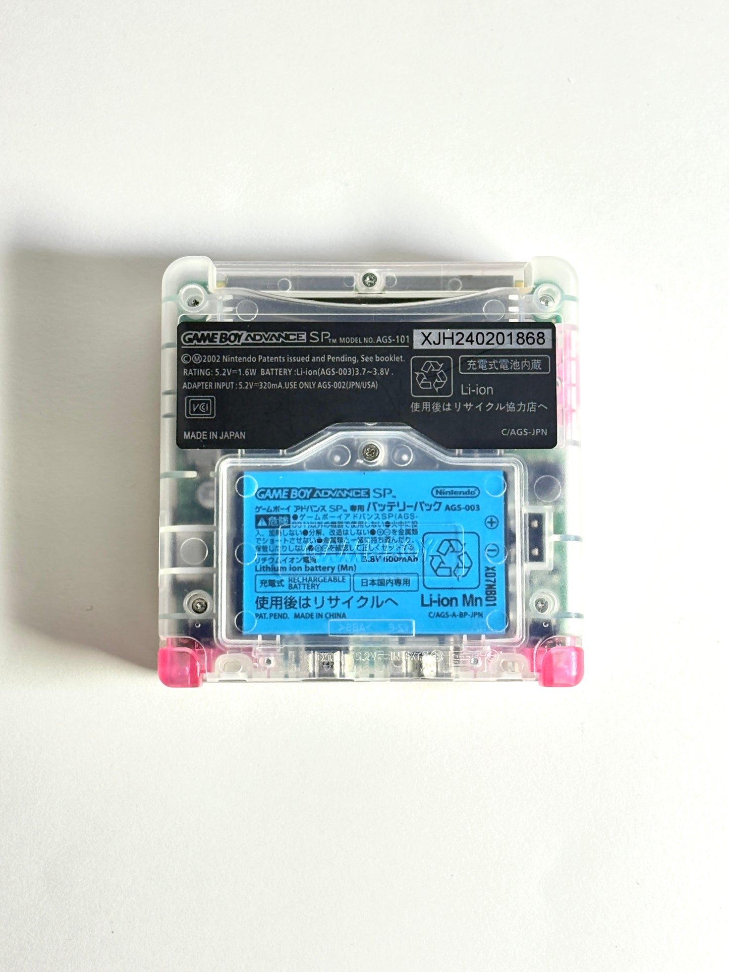 Game Boy Advance SP – Transparent x Pink