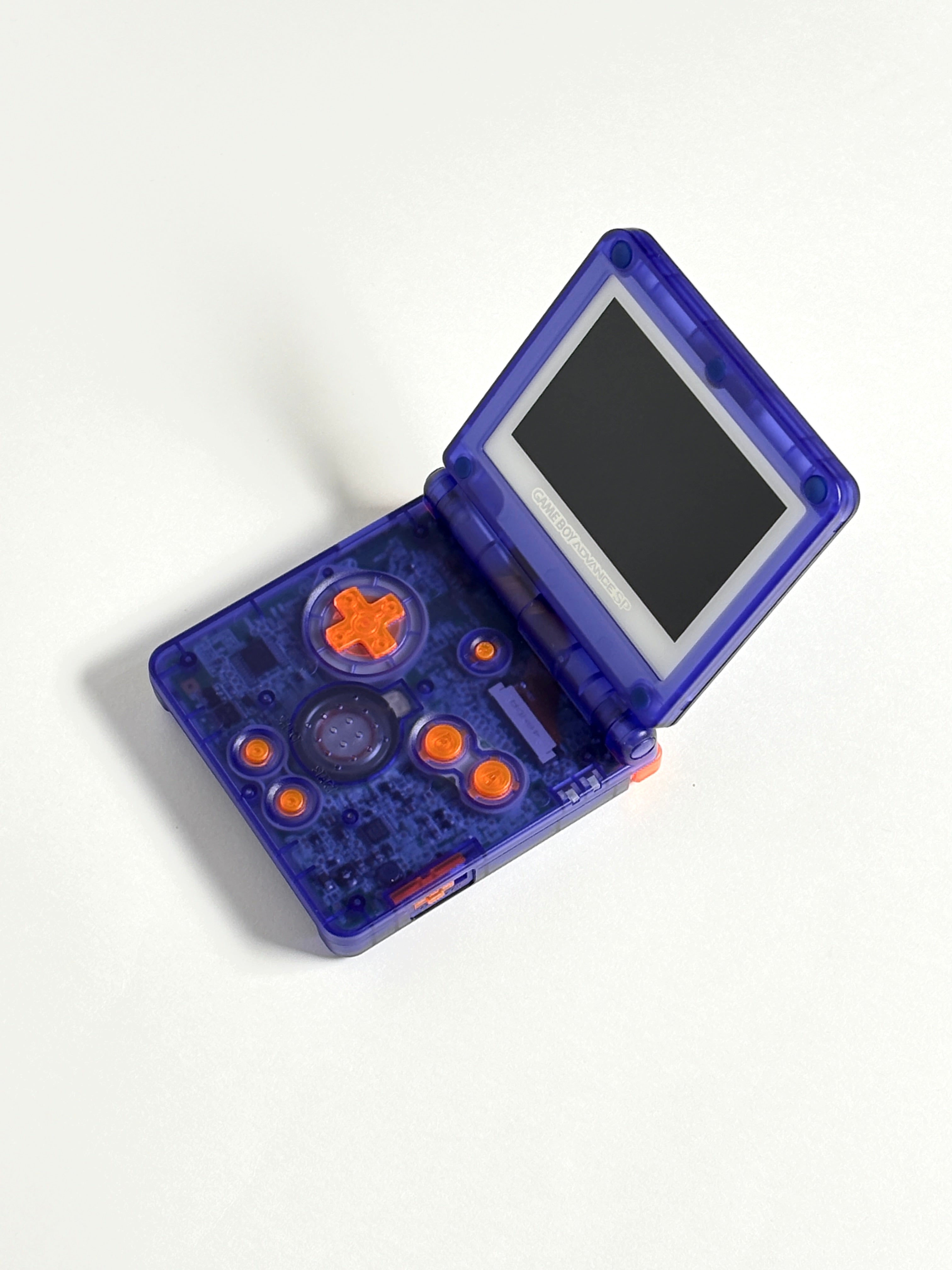 Game Boy Advance SP – Dark purple x Orange – pixelmods