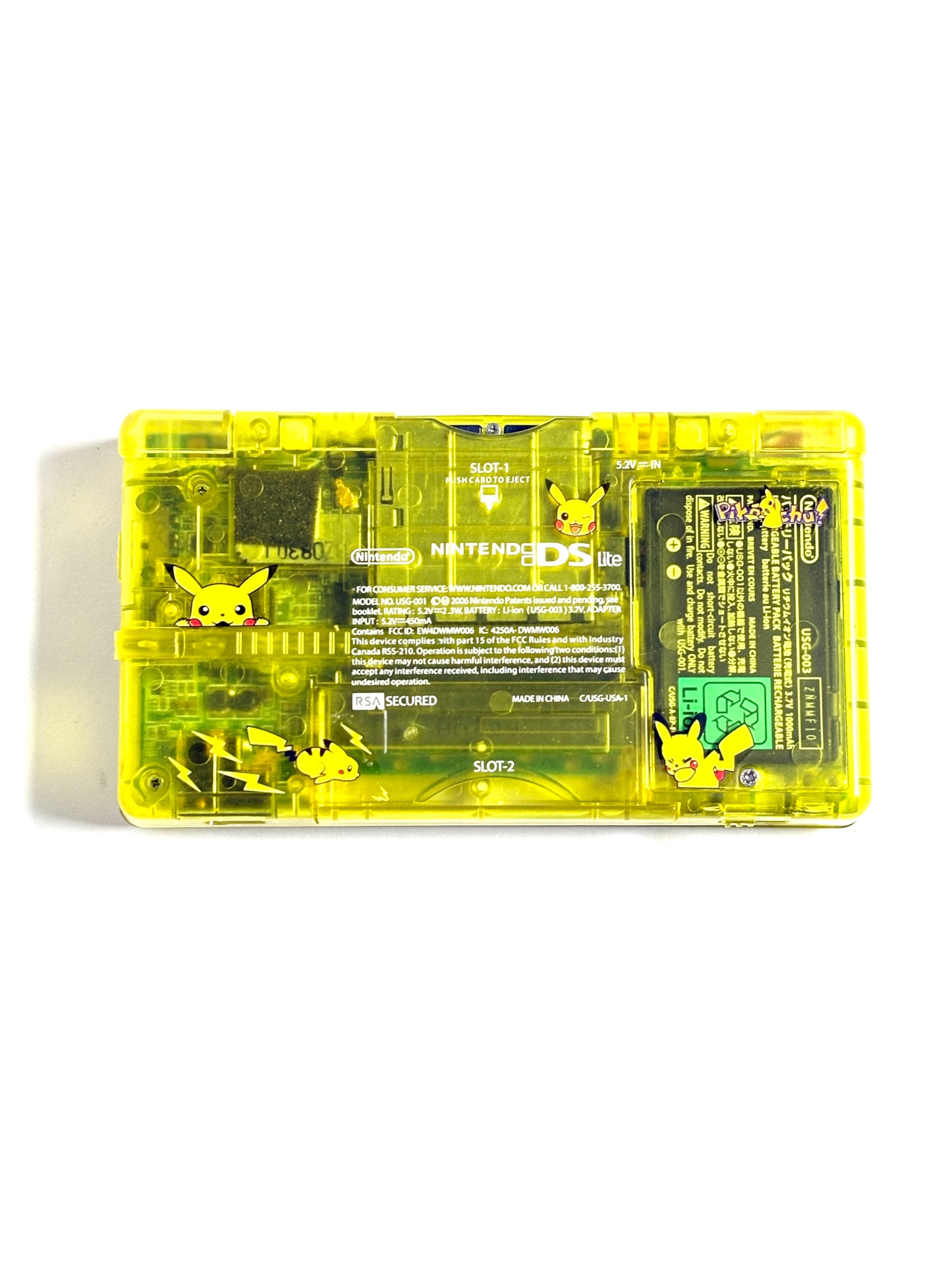 Nintendo DS Lite - Pikachu Transparent Yellow